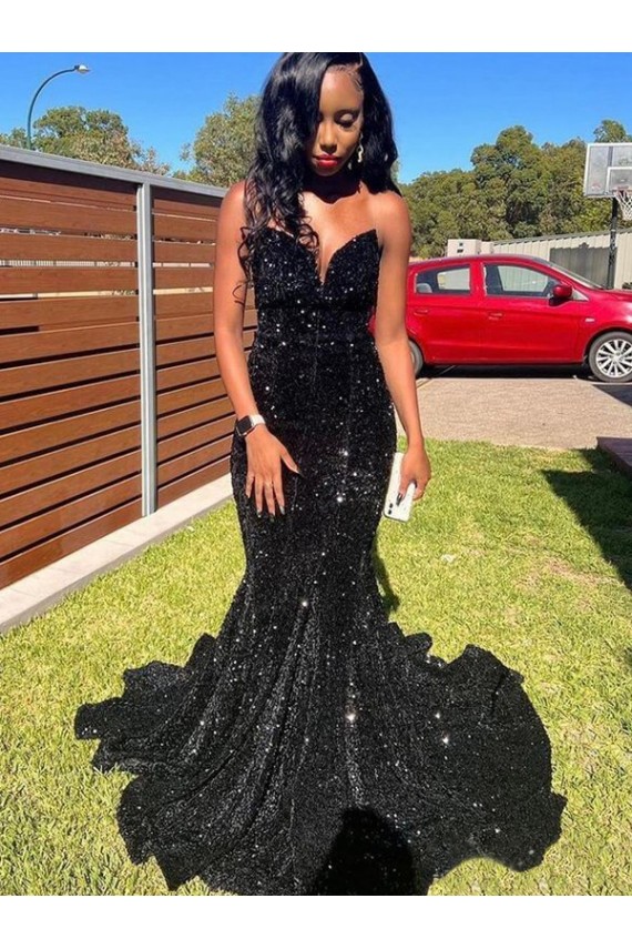 Black Sweetheart Sleeveless Mermaid Prom Dress Edinburgh